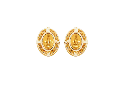 Gold Plated Filigree Virgin DE Mary Earring